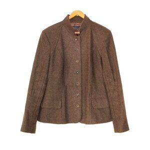 Peruvian Connection Baby Alpaca Women's Blazer Size 10US Brown Button Career